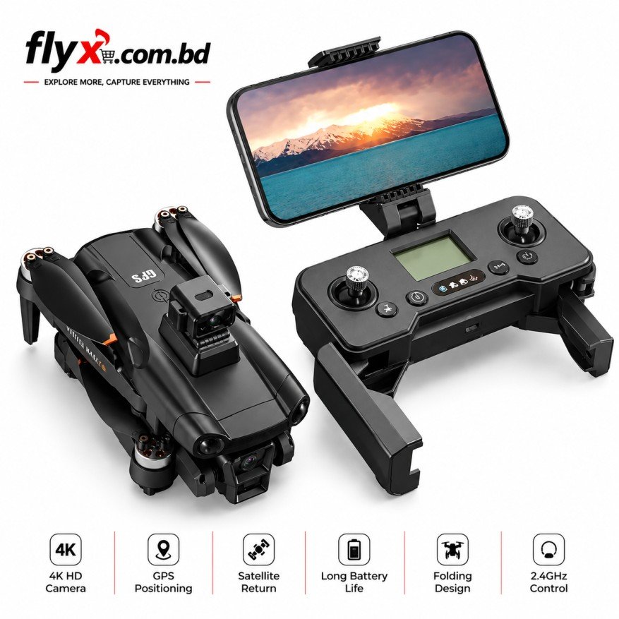 V198 MAX GPS Foldable Drone with 4K Camera | Best Price in Bangladesh