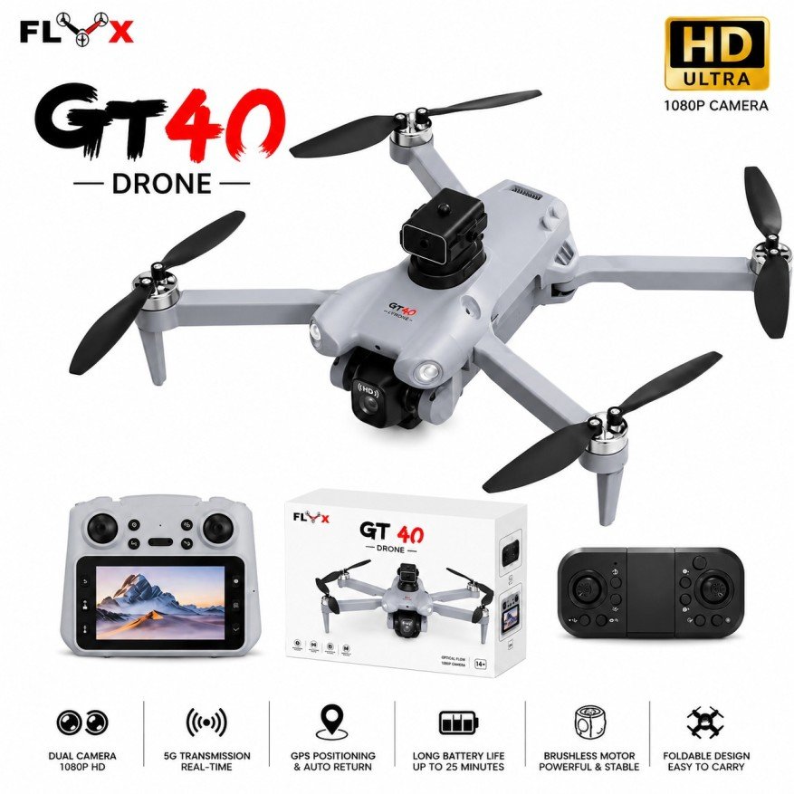 FLH GT 40 PRO Drone RC Remot brushless Version Duel Battery Duel Camera with 720 P
