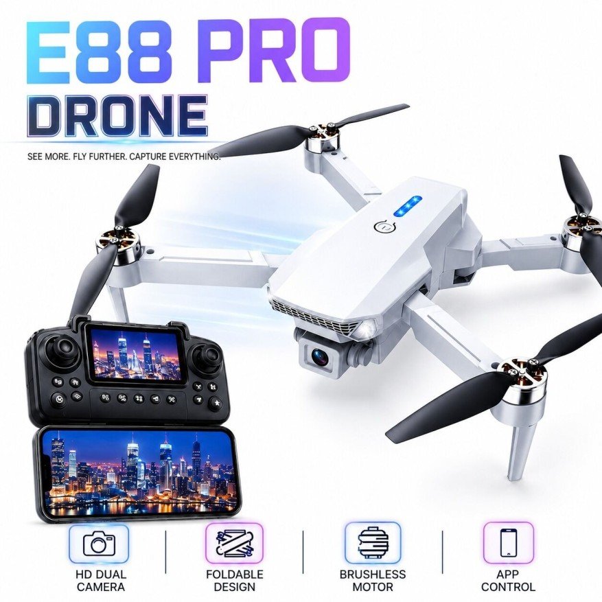E88 pro display Duel Camera Duel Battery 2 Brashless Motor